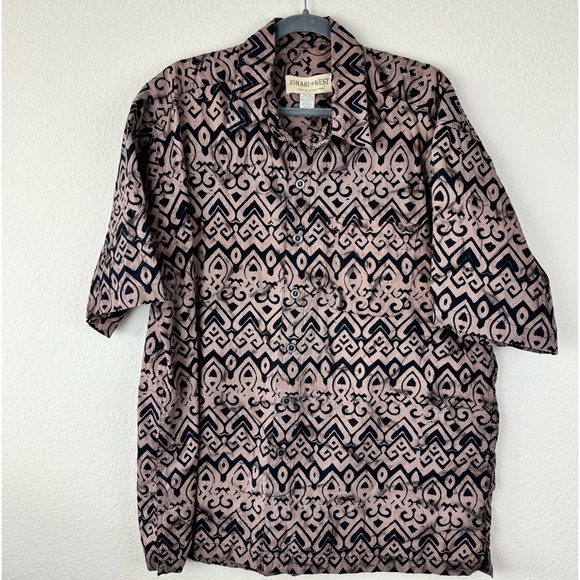 Johari West Short Sleeve Tie Die Hawaiian Button Up Shirt XL‎ - Picture 2 of 12